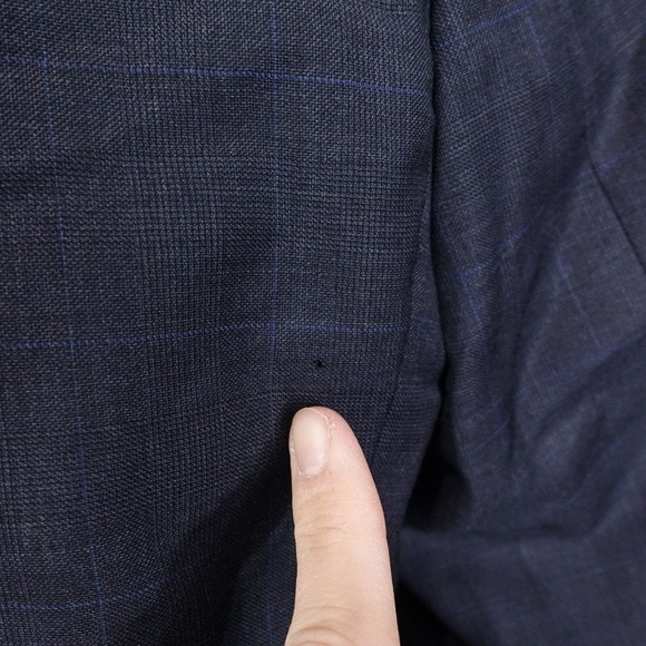 VINTAGE LAUREN RALPH LAUREN 100% WOOL BLUE CHECK BLAZER SUIT JACKET SZ 42L - Picture 7 of 10